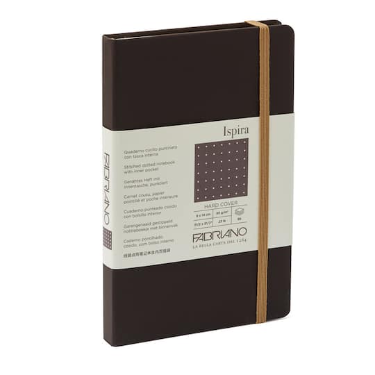 Fabriano&#xAE; Ispira Brown Hard-Cover Dotted Notebook